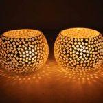 TIED RIBBONS Mosaic Glass Tealight Candle Holders- Christmas Decorations & Gift Items