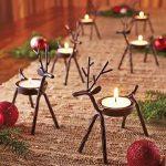 The Purple Tree Cast Iron Christmas Reindeer Tealight Holder- Christmas Candle Holder
