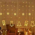 CC Arts 138 LED Curtain String Lights with 8 Flashing Modes Christmas Decoration