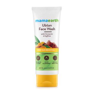 Mamaearth Ubtan Natural Face Wash with Turmeric & Saffron for Tan removal and Skin brightning