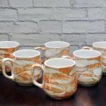 FnP CL Ceramic Tea and Coffee Cup - 6 Pieces, Glossy Golden