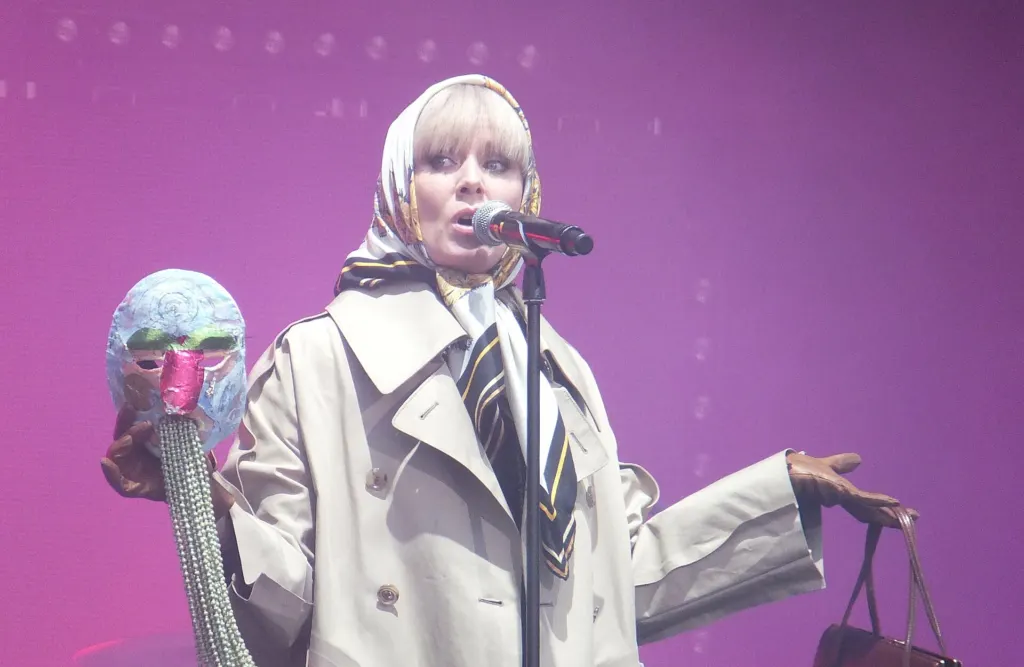 Irish singer Róisín Murphy performing on stage at the Flow Festival in Helsinki in August 2015