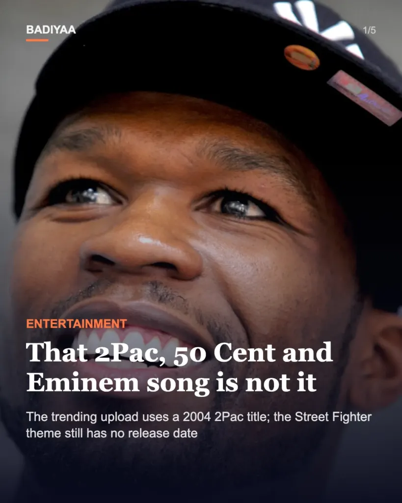 Slide 1 of 5: Viral ‘2Pac ft. 50 Cent and Eminem’ upload is not the promised Street Fighter theme song