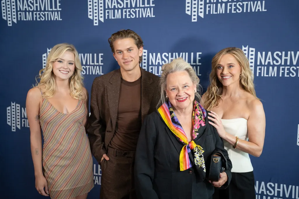 Reese Witherspoon with her mother Betty Reese and adult children Ava and Deacon Phillippe at the Nashville Film Festival in 2026