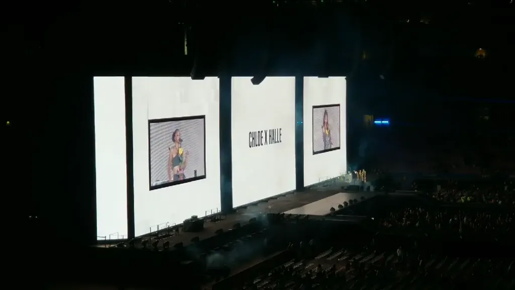 Chloe Bailey and Halle Bailey performing as Chloe x Halle while opening the On The Run II tour in Los Angeles in 2018