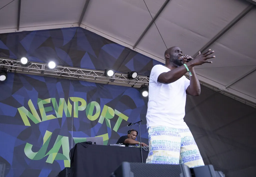 De La Soul performing on stage at the 2025 Newport Jazz Festival in Newport, Rhode Island