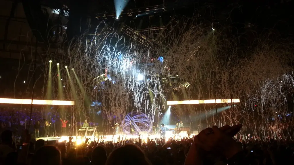 Garth Brooks performing on stage during his 2017 tour stop in Chicago