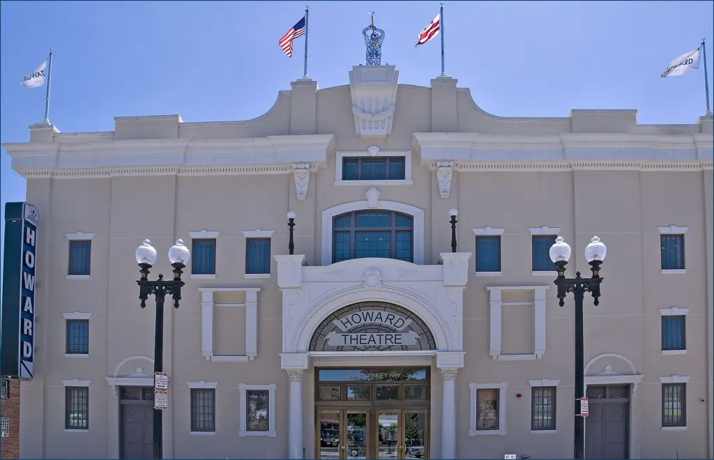 The front of the Howard Theatre on T Street NW in Washington, DC, a stop on Toosii's November tour
