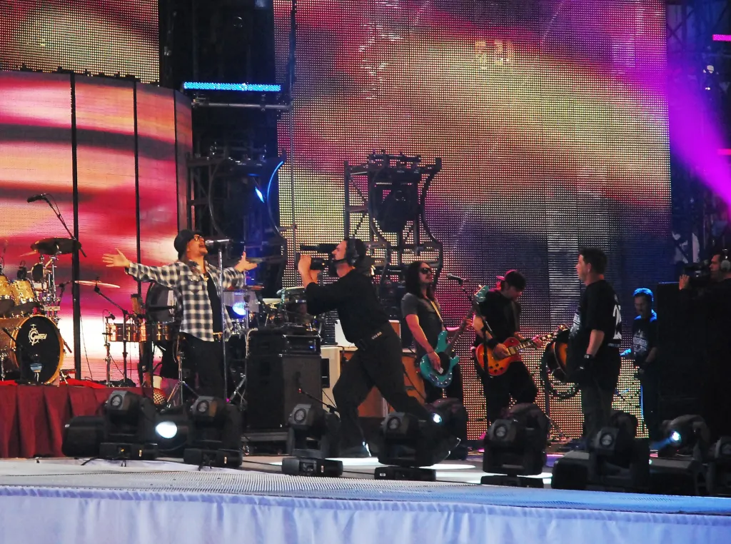 Kid Rock performing on stage at WrestleMania 25 at Reliant Stadium in Houston, Texas, on April 5, 2009