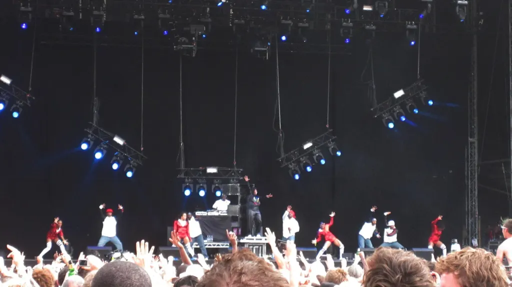 Missy Elliott performing on stage at the Wireless Festival in London in July 2010