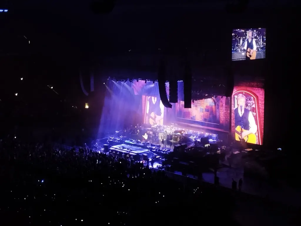 Paul McCartney performing in concert at Paris La Defense Arena on December 5, 2024