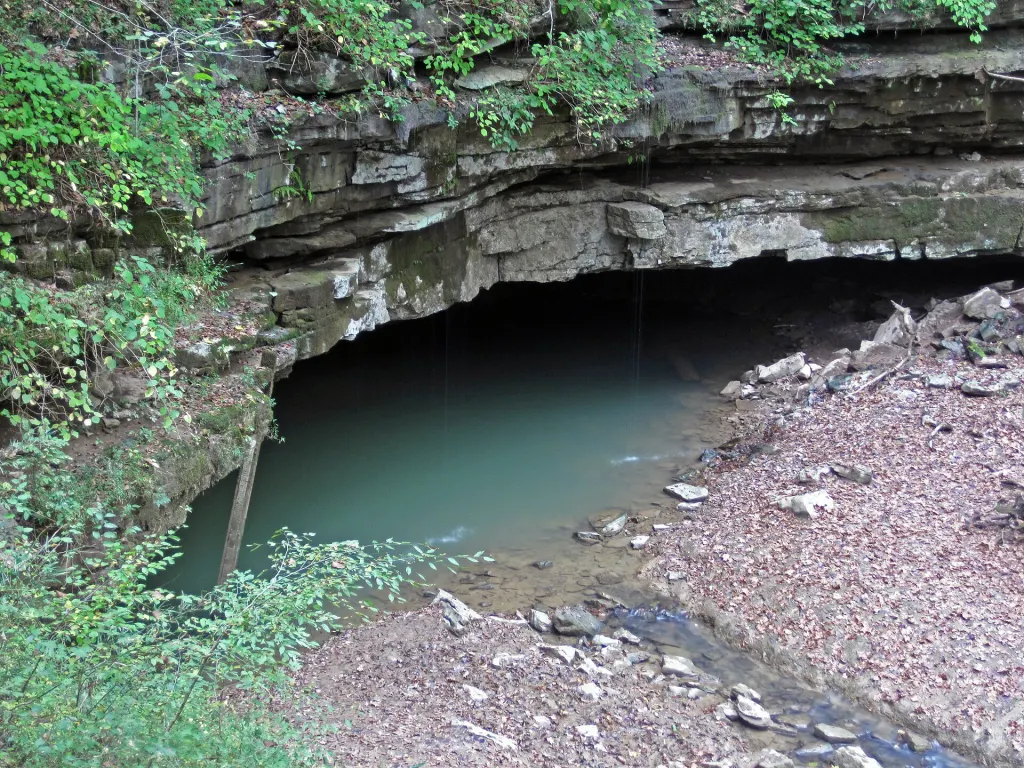 River Styx Spring, where groundwater from the Mammoth Cave system emerges from limestone near the Green River in Kentucky