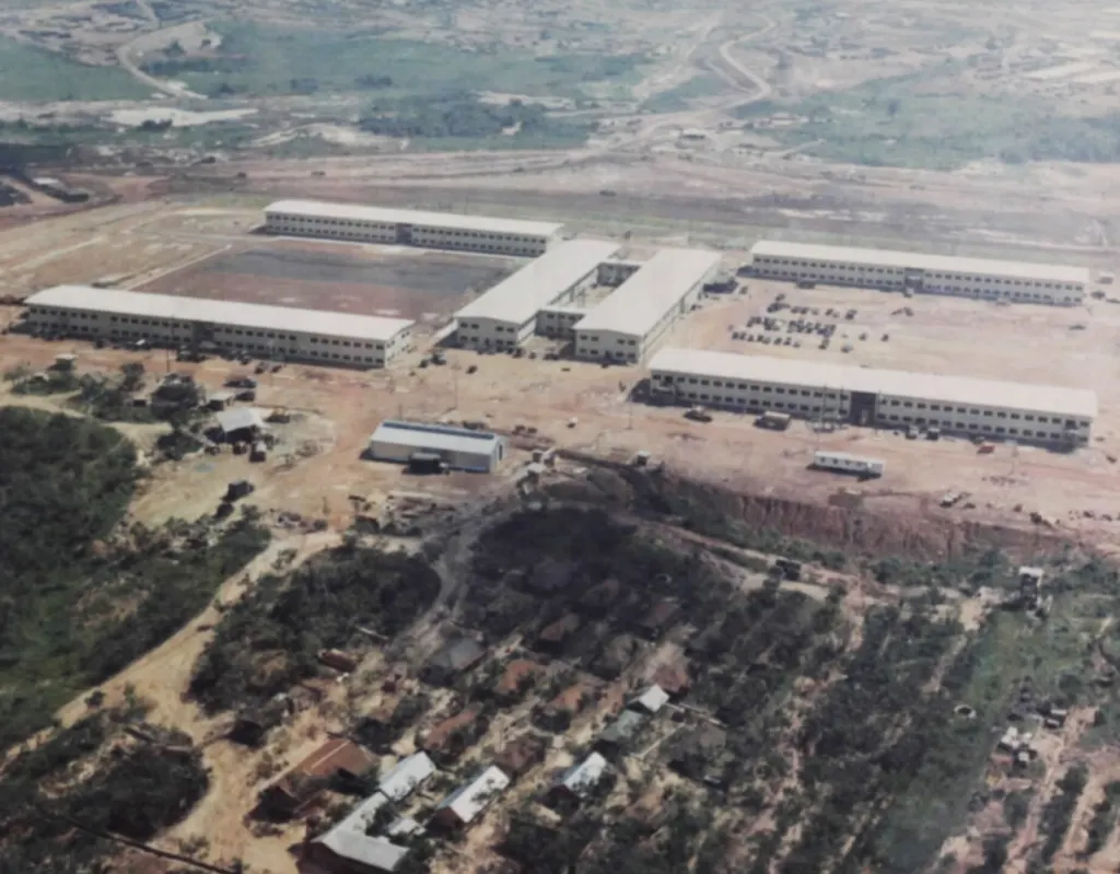 US Army Vietnam headquarters buildings at Long Binh Post during the Vietnam War