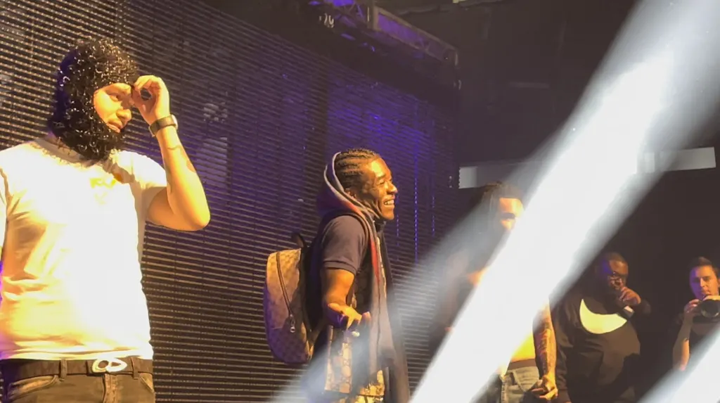 Yeat and Lil Uzi Vert performing on stage at the Fonda Theatre in Los Angeles in May 2022