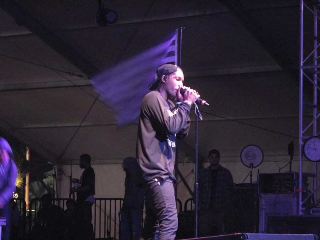 A$AP Rocky performing on stage at the Coachella festival in 2012