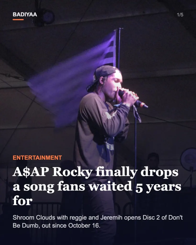 Slide 1 of 5: A$AP Rocky releases Shroom Clouds with Jeremih, opening Disc 2 of his No. 1 album Don’t Be Dumb