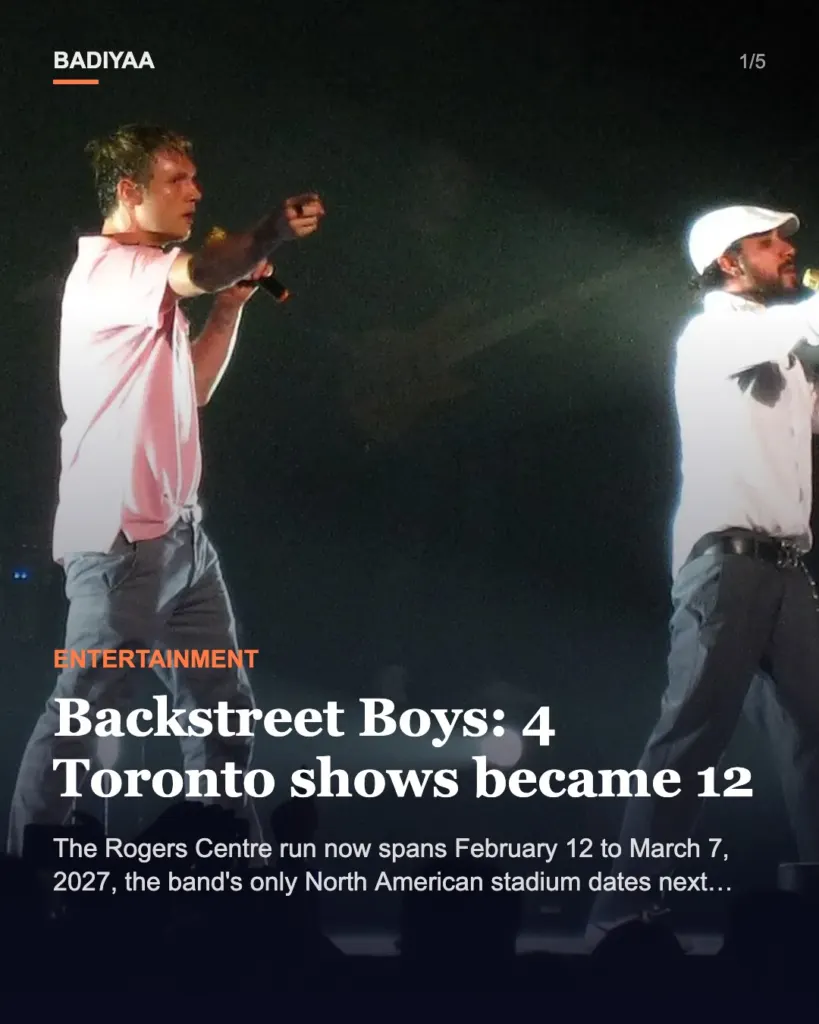 Slide 1 of 5: Backstreet Boys stretch Toronto residency to 12 Rogers Centre nights after starting with four