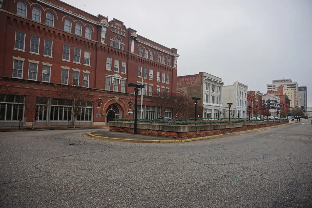 Commerce Street in downtown Montgomery, Alabama, photographed in December 2018