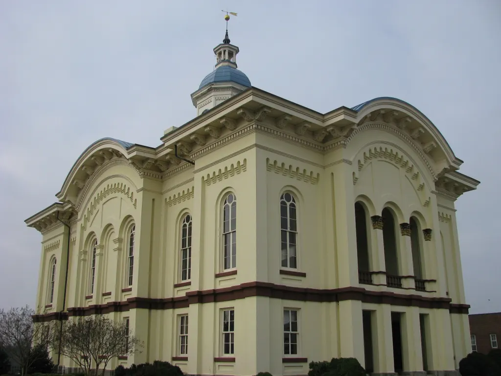 The historic Caswell County Courthouse in Yanceyville, North Carolina, the town where the former Dillard school now houses seniors