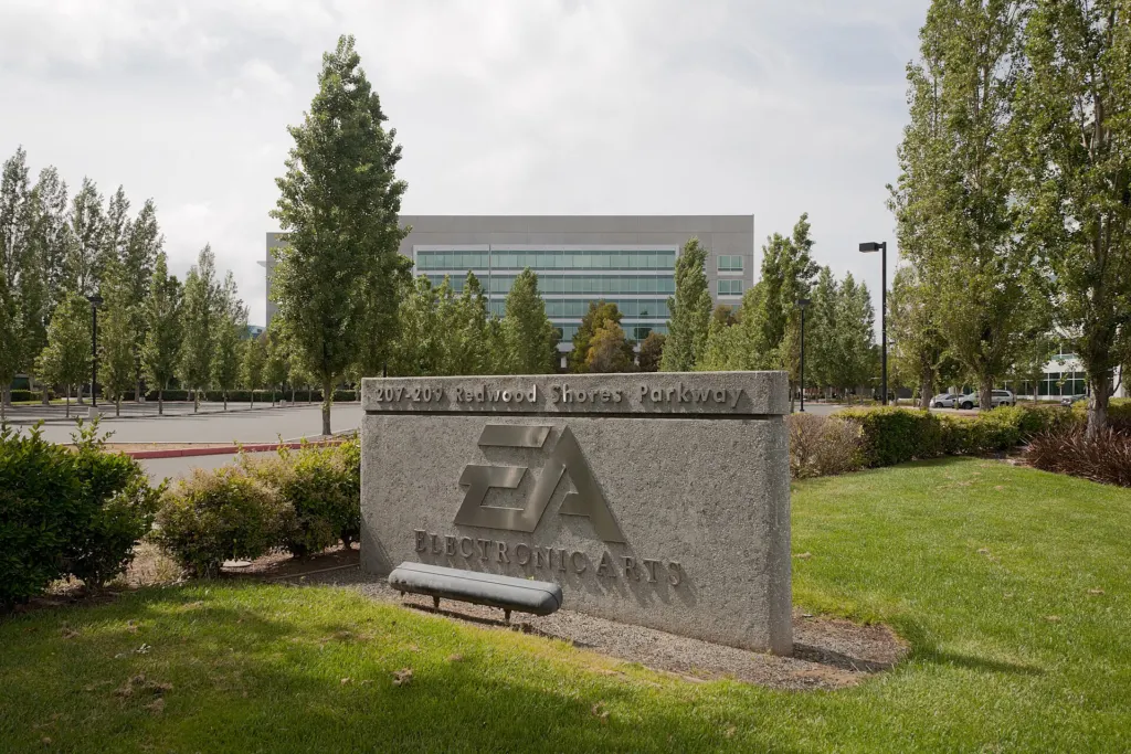 Office buildings of the Electronic Arts headquarters campus in Redwood Shores, Redwood City, California, photographed in May 2011