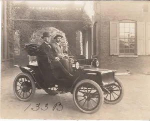 Thomas Edison in a Baker electric automobile
