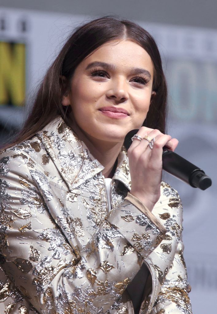Hailee Steinfeld speaking at the 2018 San Diego Comic-Con International in San Diego, California.