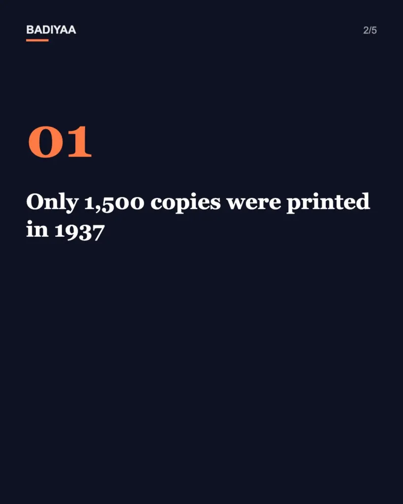 Slide 2 of 5: A 1937 Hobbit first edition from a Bristol house clearance sold for £43,000 in 2025, about $57,400