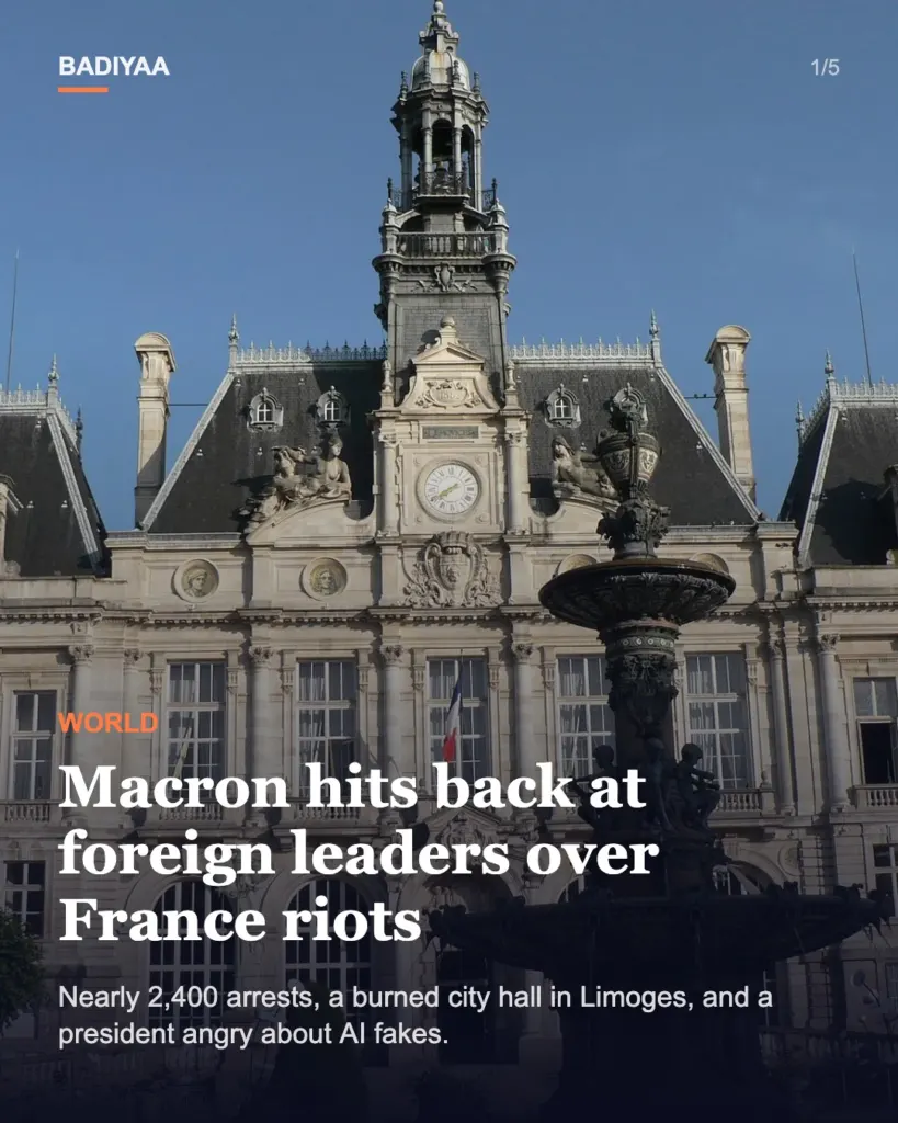 Slide 1 of 5: Macron calls foreign leaders’ comments on France’s riots ‘unacceptable’ and ‘stupid’ before new protests