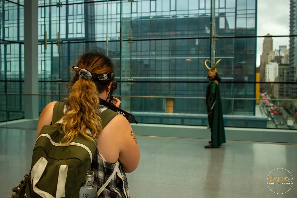 A fan in costume as the Marvel character Loki at New York Comic Con 2021 in the Javits Center, New York