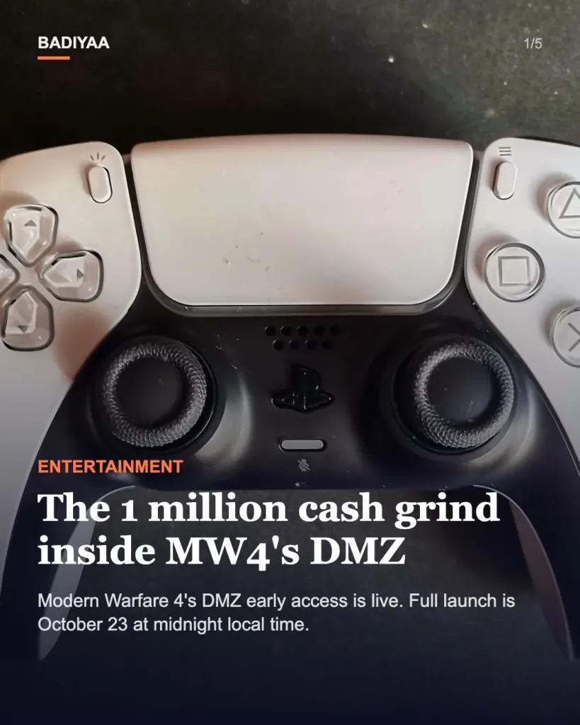Slide 1 of 5: Modern Warfare 4’s DMZ base opens in early access, with a 1 million cash price for three prestiges