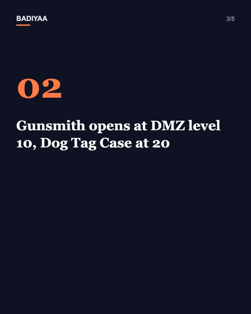 Slide 3 of 5: Modern Warfare 4’s DMZ base opens in early access, with a 1 million cash price for three prestiges