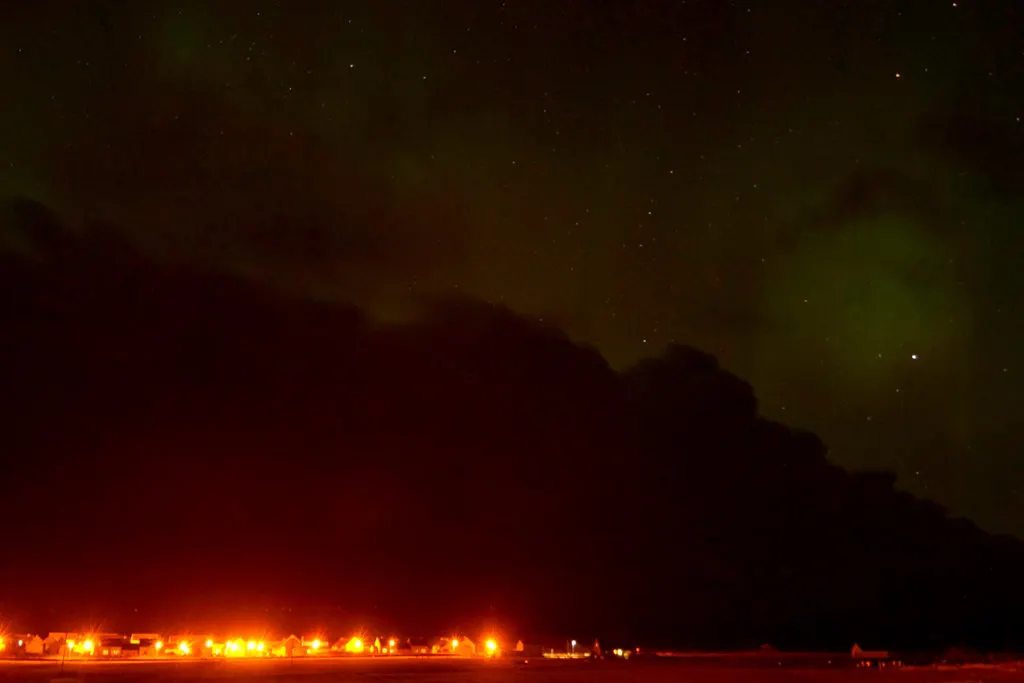 Aurora borealis over Baltasound