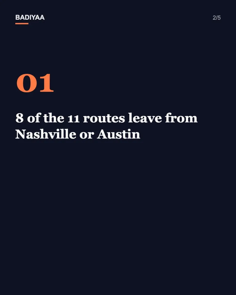 Slide 2 of 5: Southwest’s 11 new international routes from Nashville and Austin, checked against the airline’s own schedules