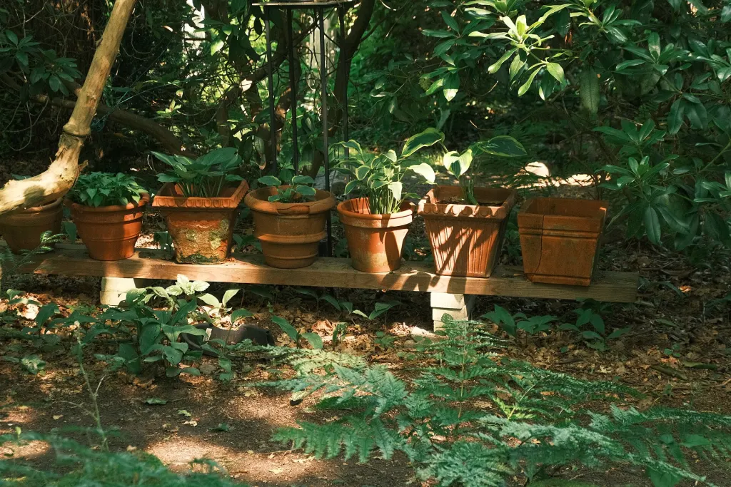 Stacked terracotta pots