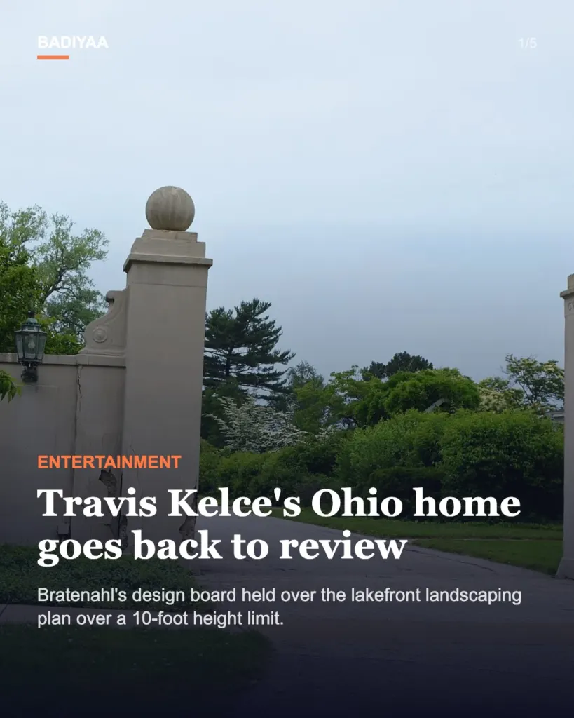 Slide 1 of 5: Travis Kelce’s Ohio lakefront home faces a second village design review on November 10